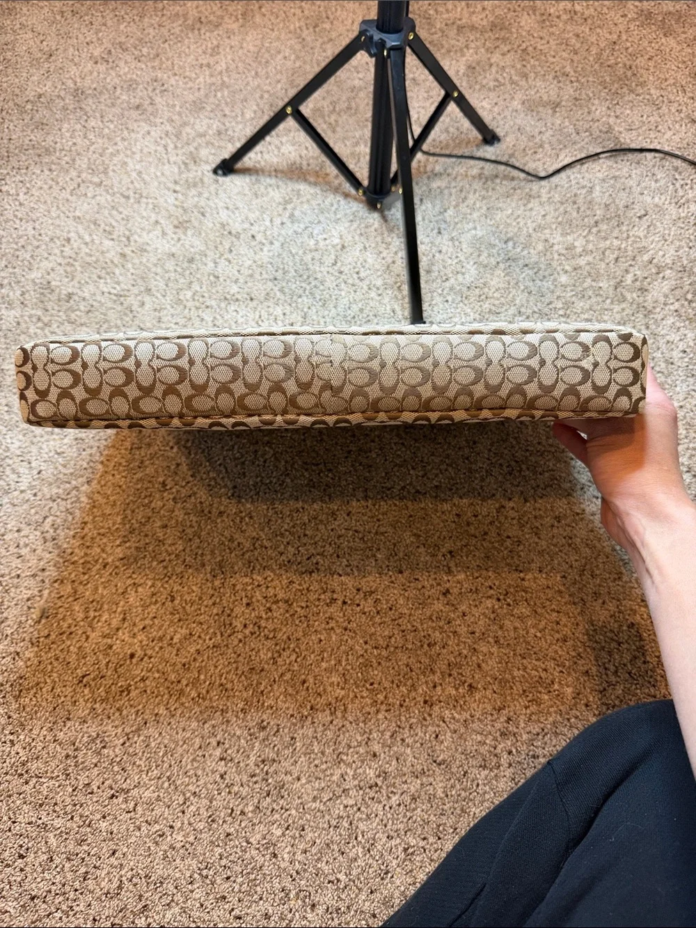 Coach Beige Signature Canvas Laptop Tote
